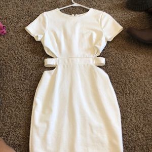 cute white dress with cut outs on the side